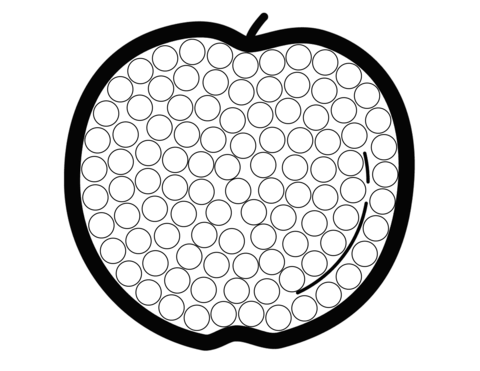 Simple Apple Dot Art Coloring Page